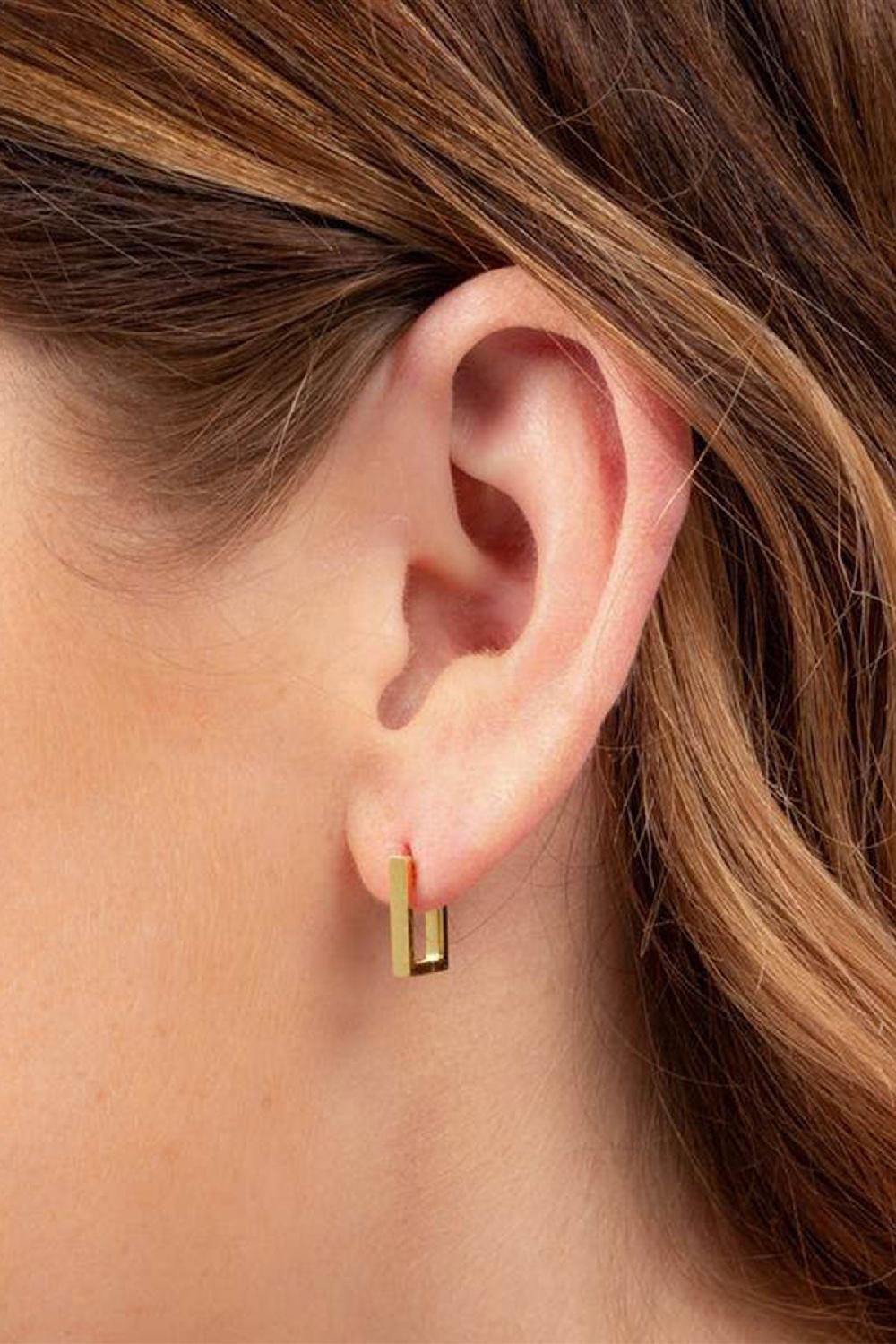 Debbie Katz Huggie Squared Earring (Gold)