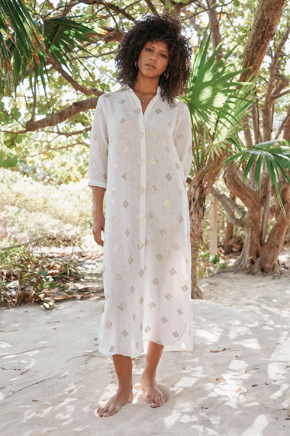 debbie katz Ivy Shirt Dress White
