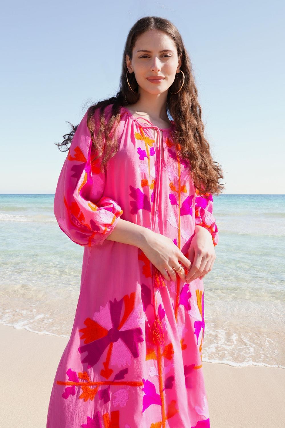 debbie katz Joelle Maxi Tunic Fuchsia