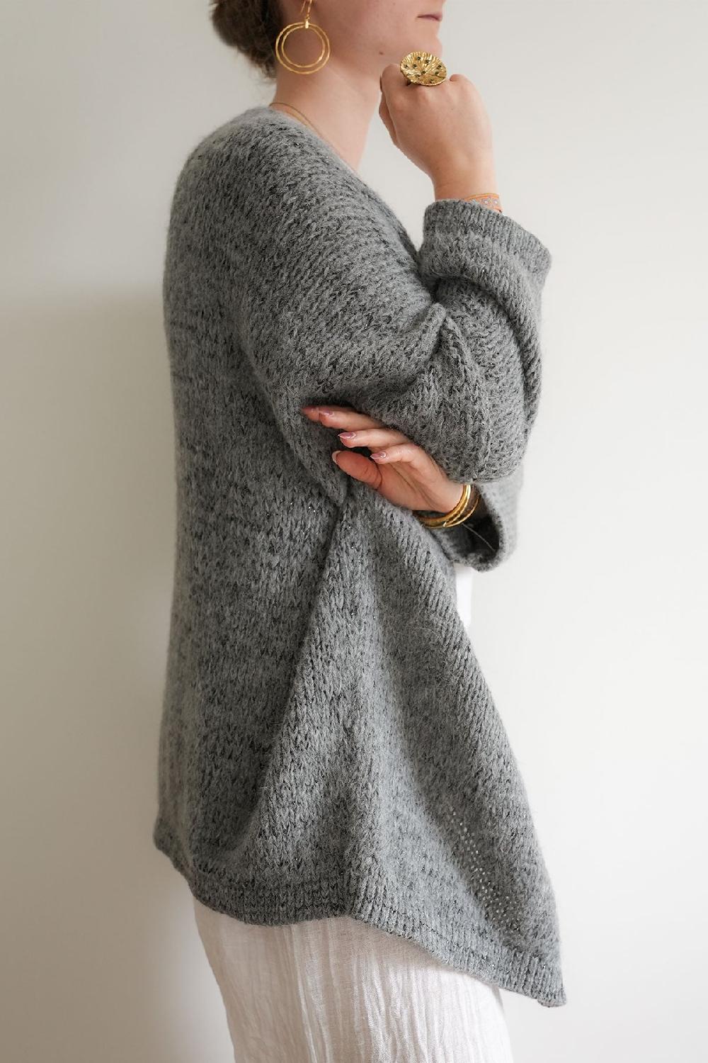 Debbie Katz Kyla Cardigan Grey Lurex