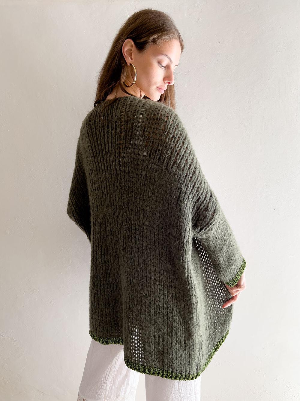 Debbie Katz Kyla Cardigan Military Lurex