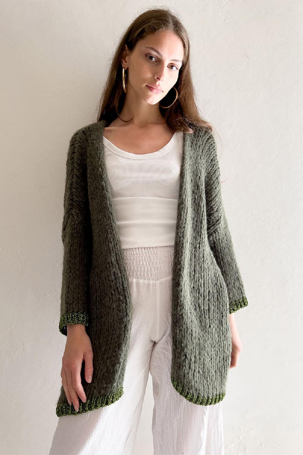 debbie katz Kyla Cardigan Military Lurex