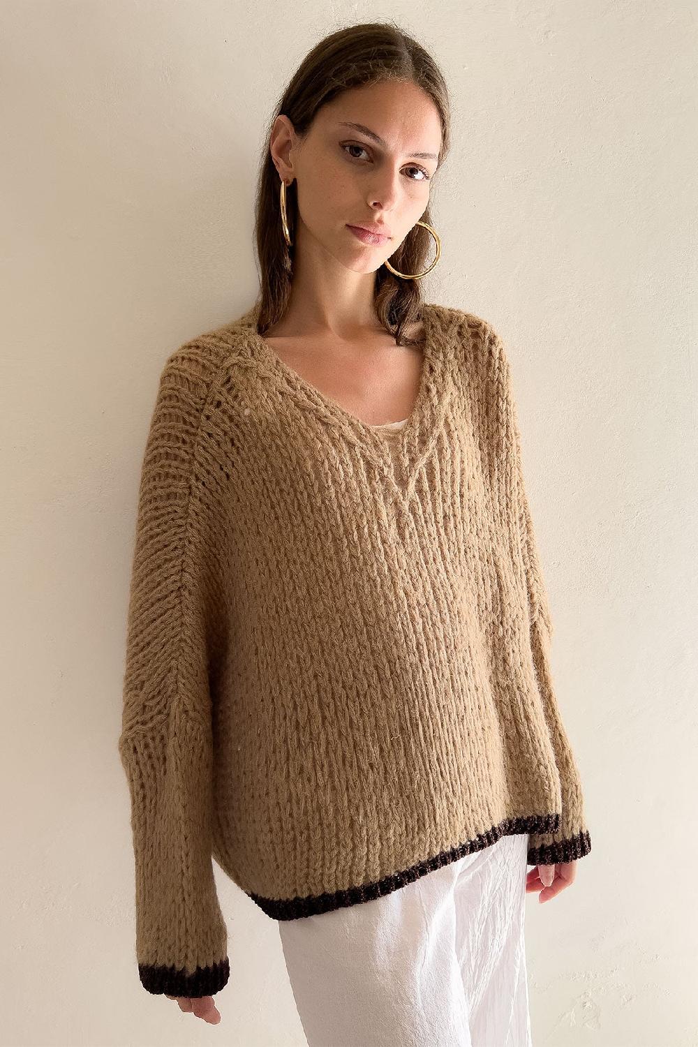 Debbie Katz Lula Sweater Camel Brown Lurex