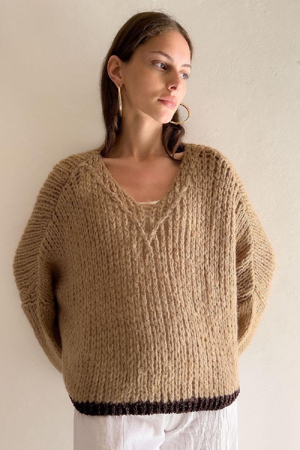 Debbie Katz Lula Sweater Camel Brown Lurex
