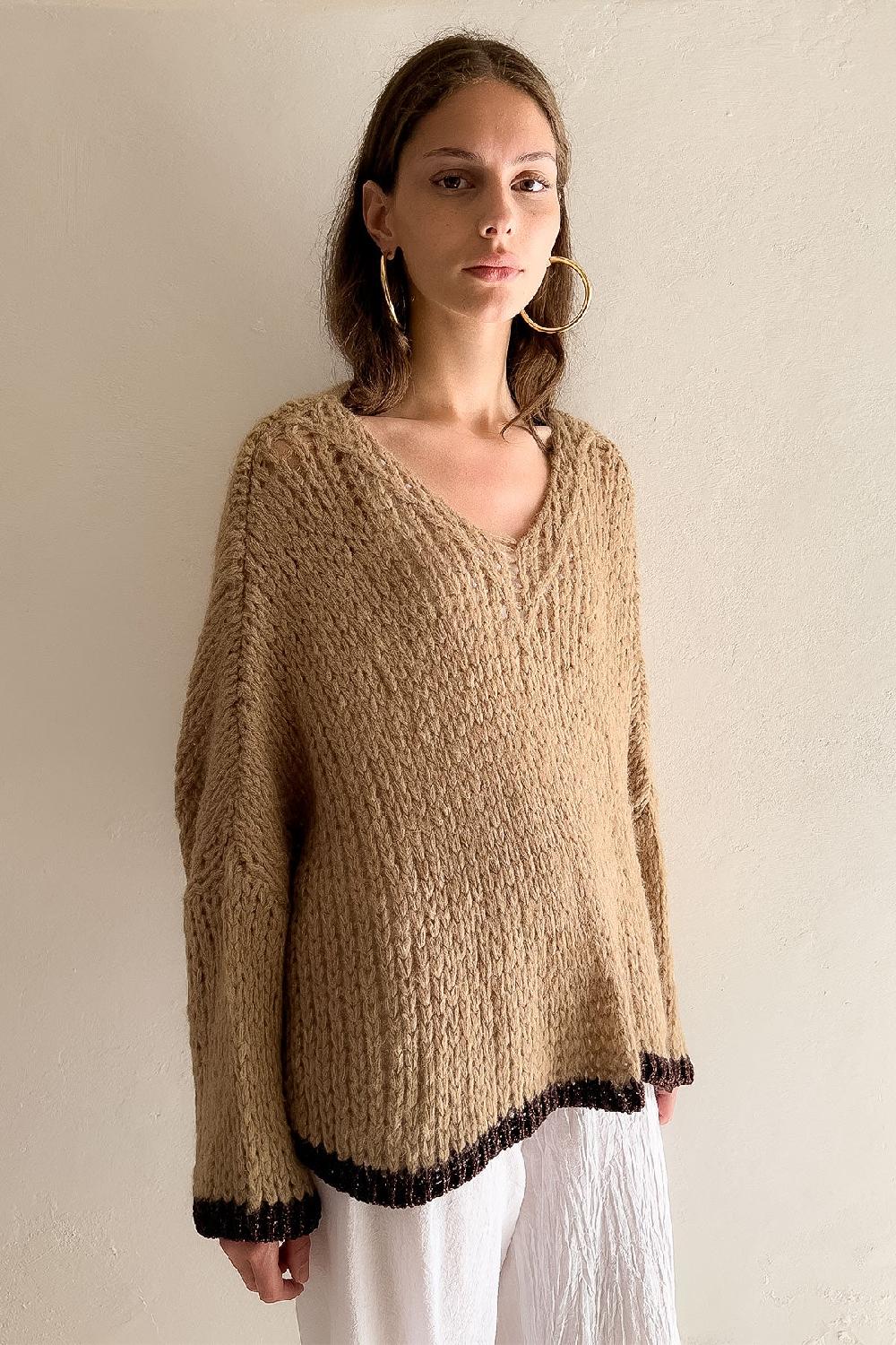 Debbie Katz Lula Sweater Camel Brown Lurex