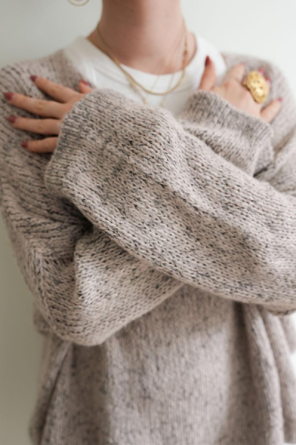 Debbie Katz Lula V-Neck Melange Blush Grey Lurex