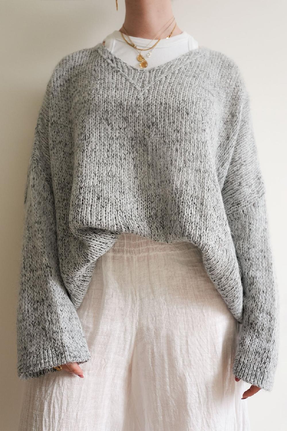 debbie katz Lula V-Neck Melange Grey Grey Lurex