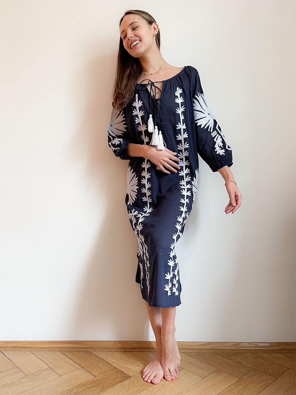 Debbie Katz Malan Maxi Tunic Navy
