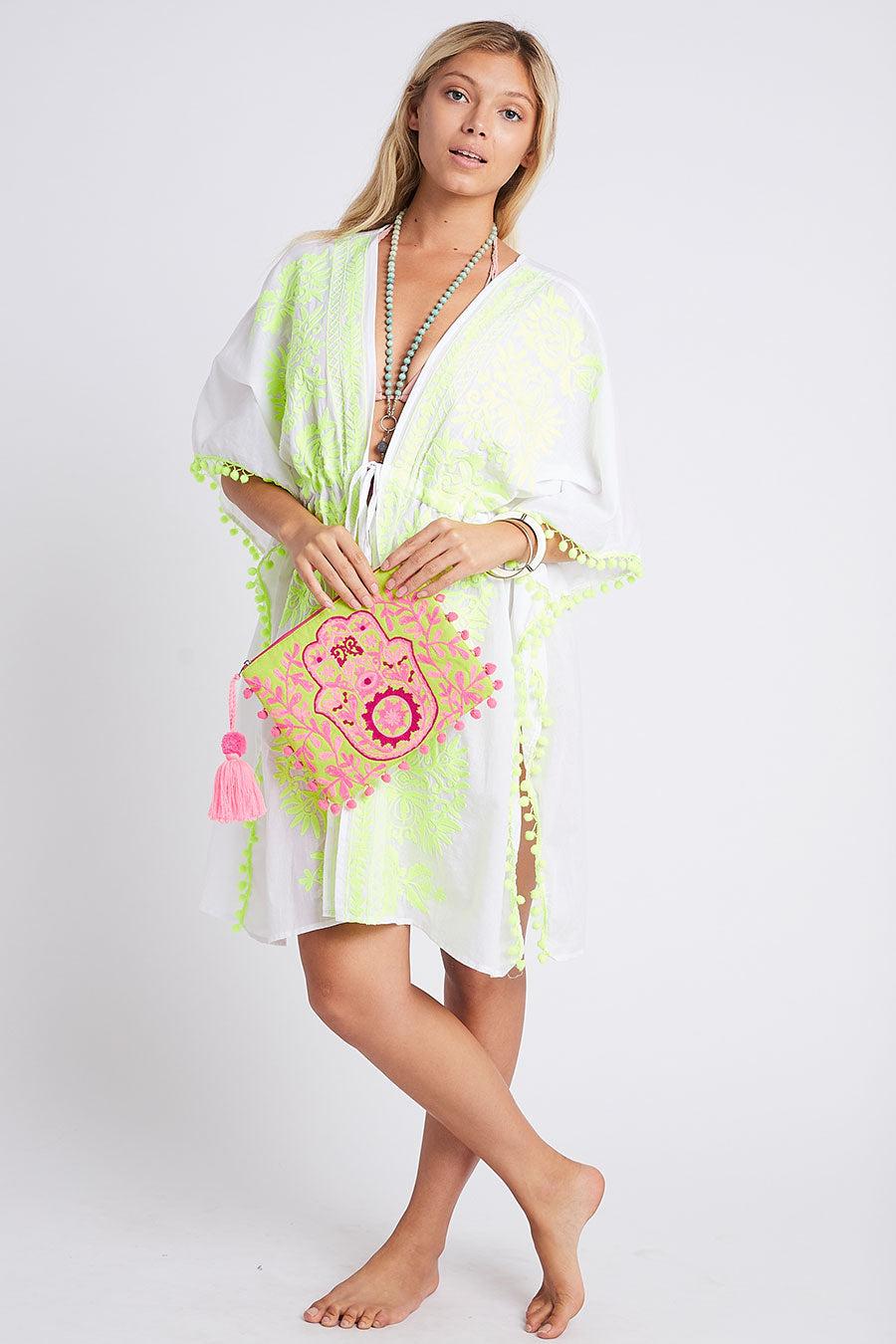 Debbie Katz Malina Kimono White Yellow