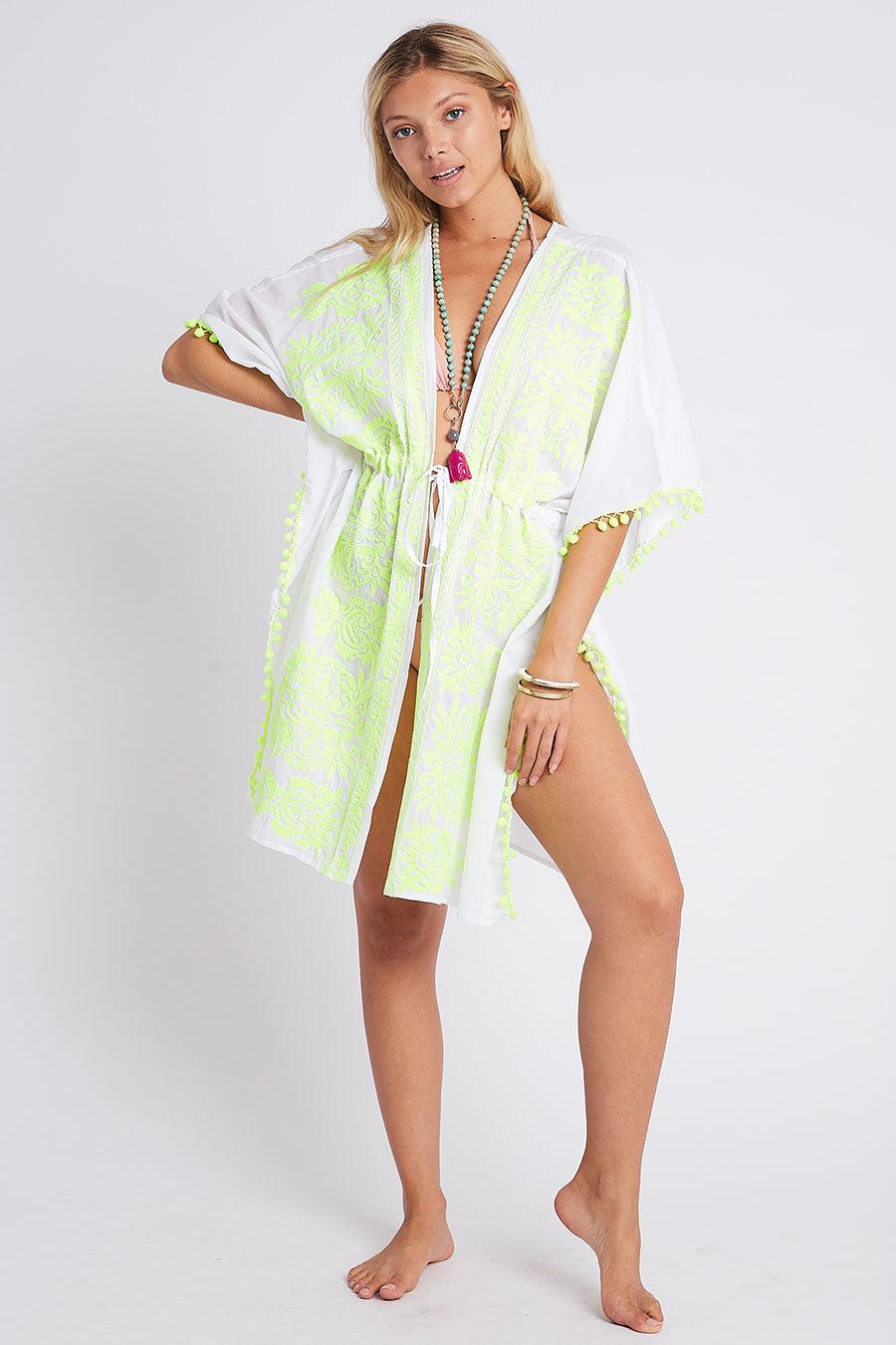 debbie katz Malina kimono white yellow