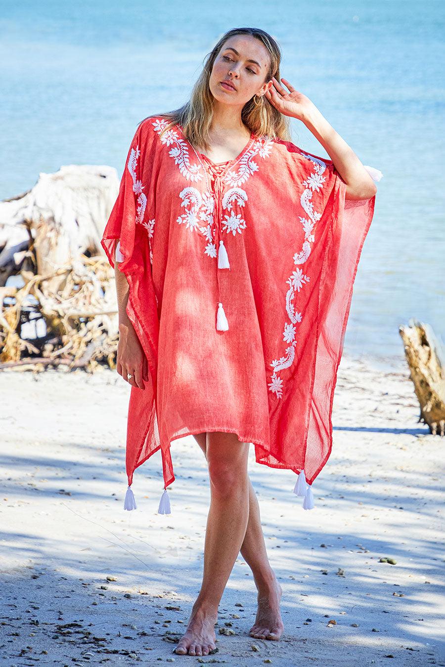 debbie katz Mystic Kaftan Red