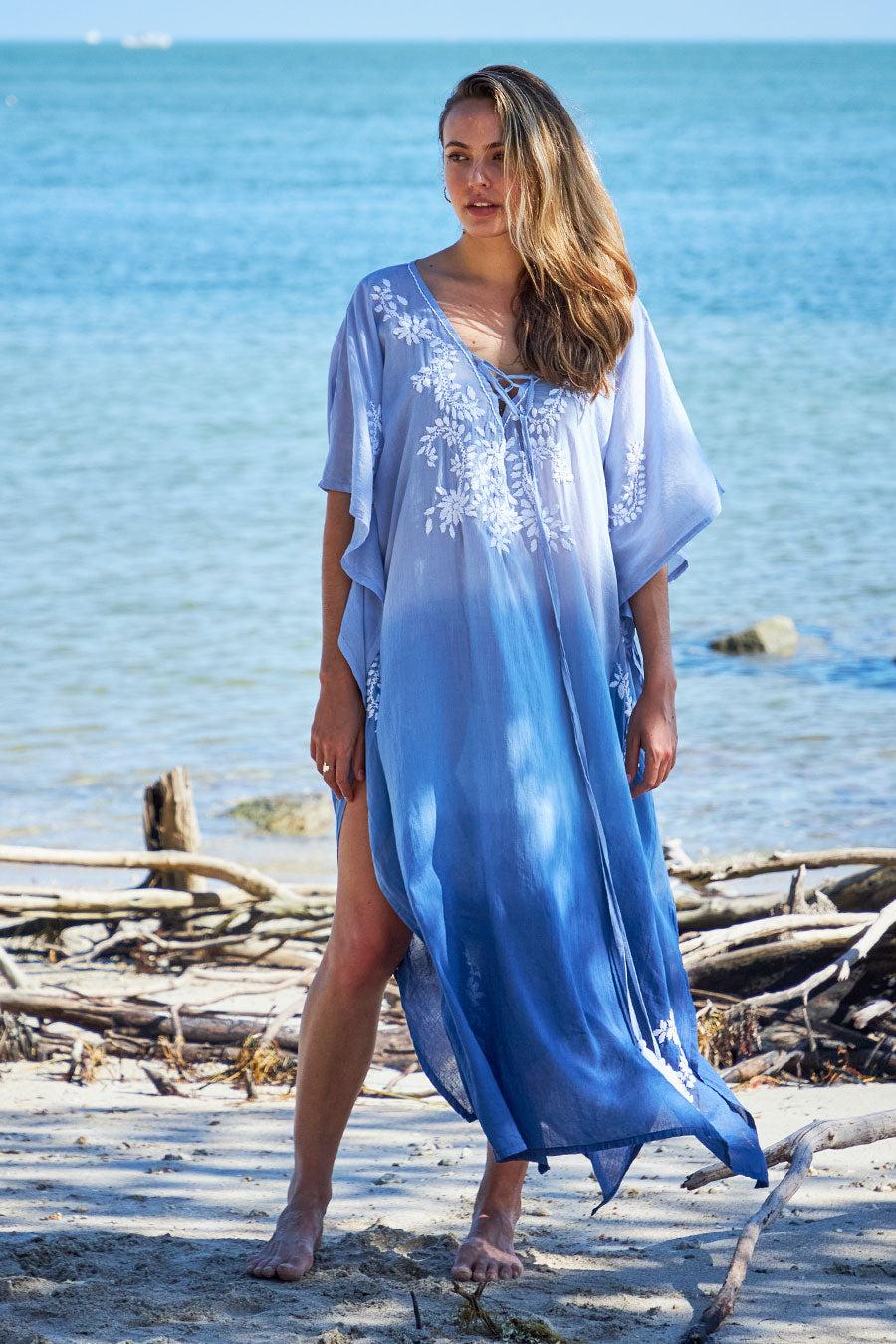 Debbie Katz Mystic Maxi Kaftan Blue