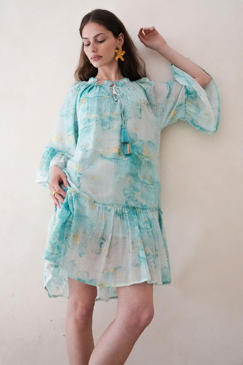 debbie katz Nalai Tunic Aqua