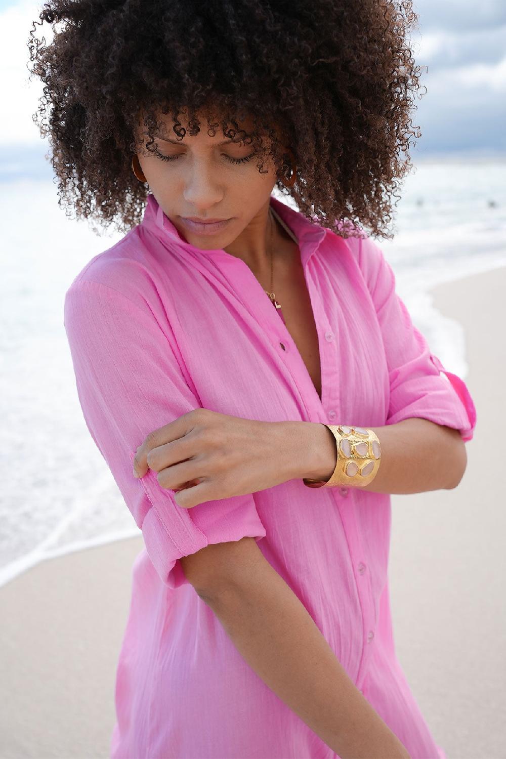 Debbie Katz Nila Maxi Shirt Dress Pink