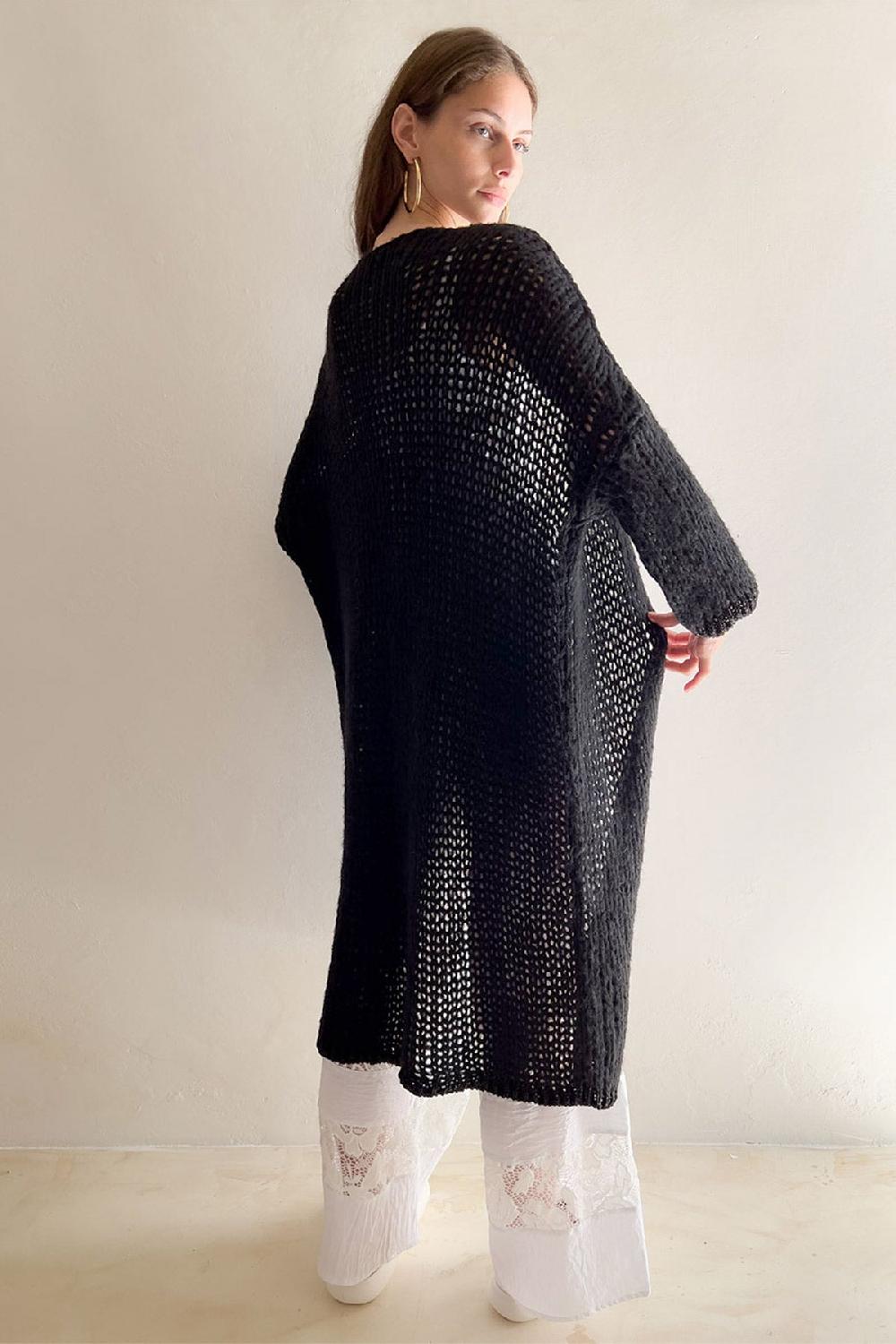 Debbie Katz Rose Duster Cardigan (Black)