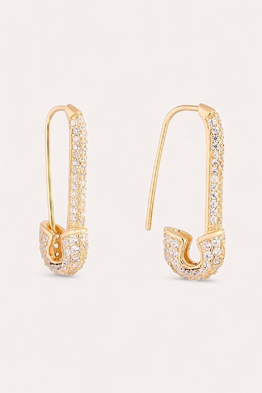 debbie katz Safety Pin Earring Bling (Gold)