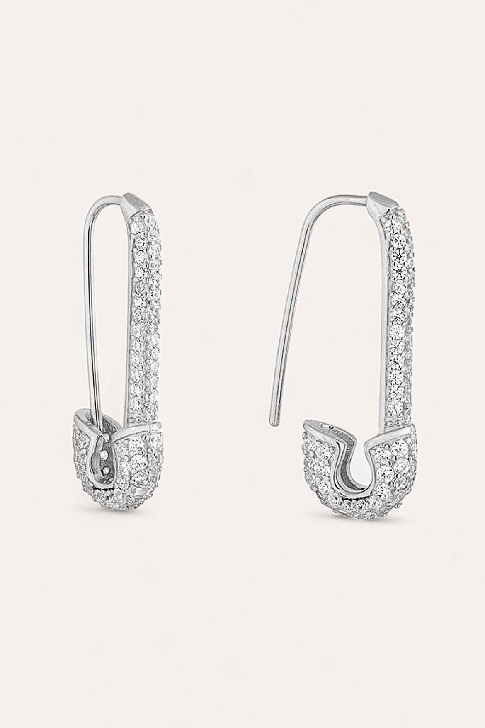 debbie katz Safety Pin EarringBling(Silver)