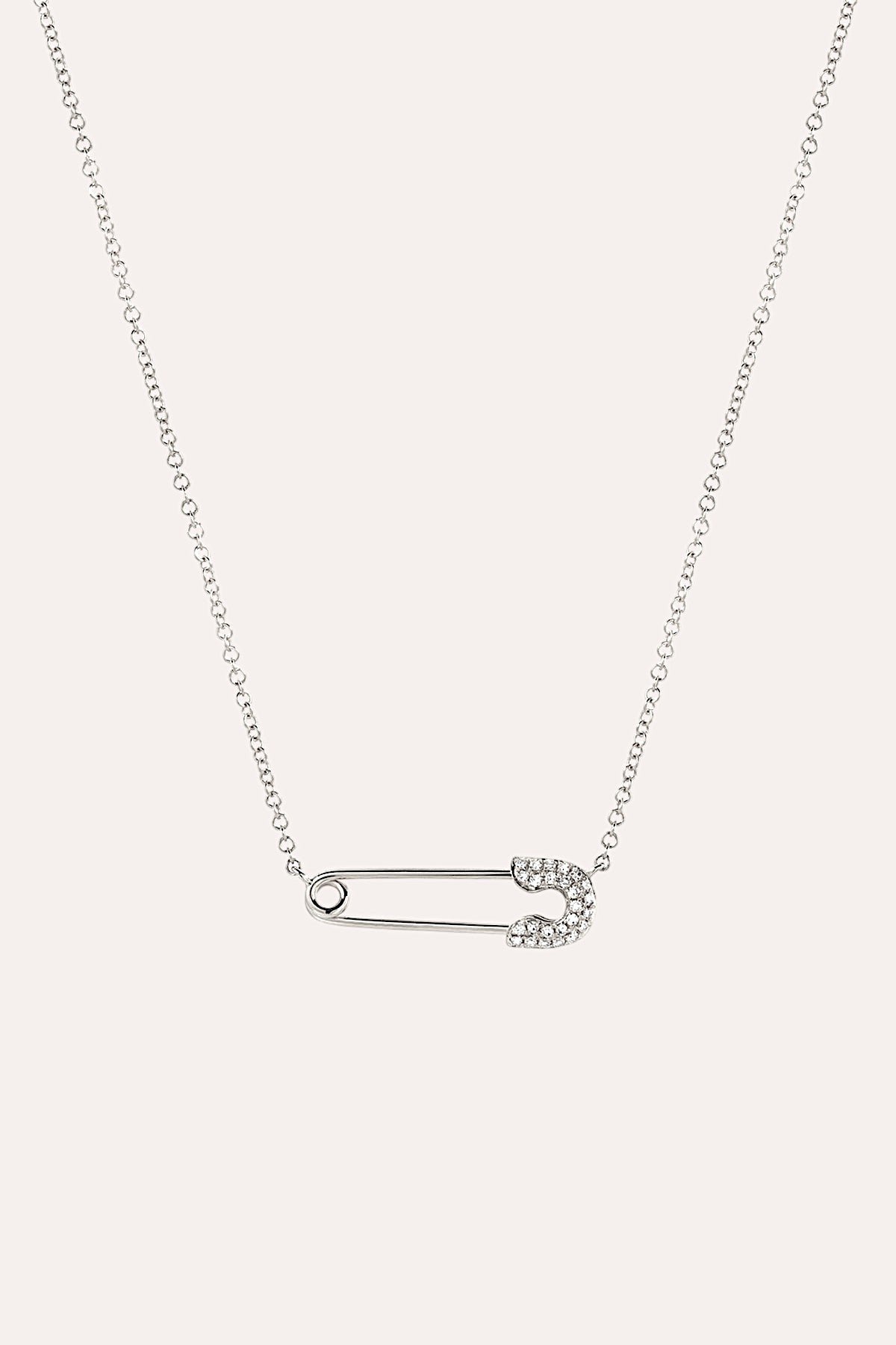 debbie katz Safety Pin Necklace (Silver)