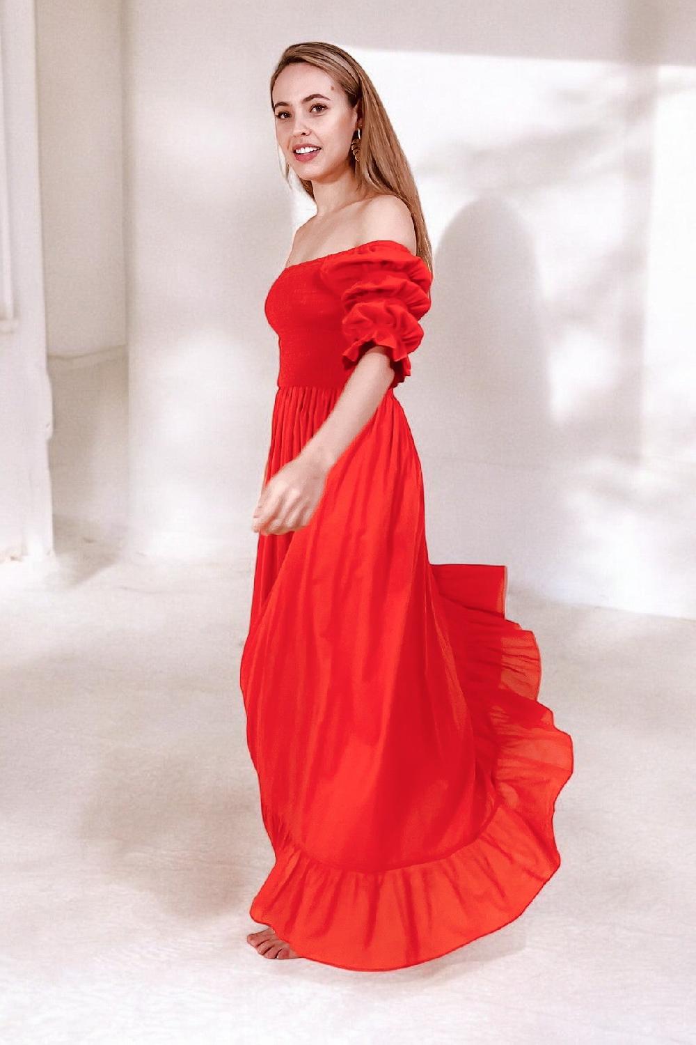 debbie katz Santana Maxi Dress Red