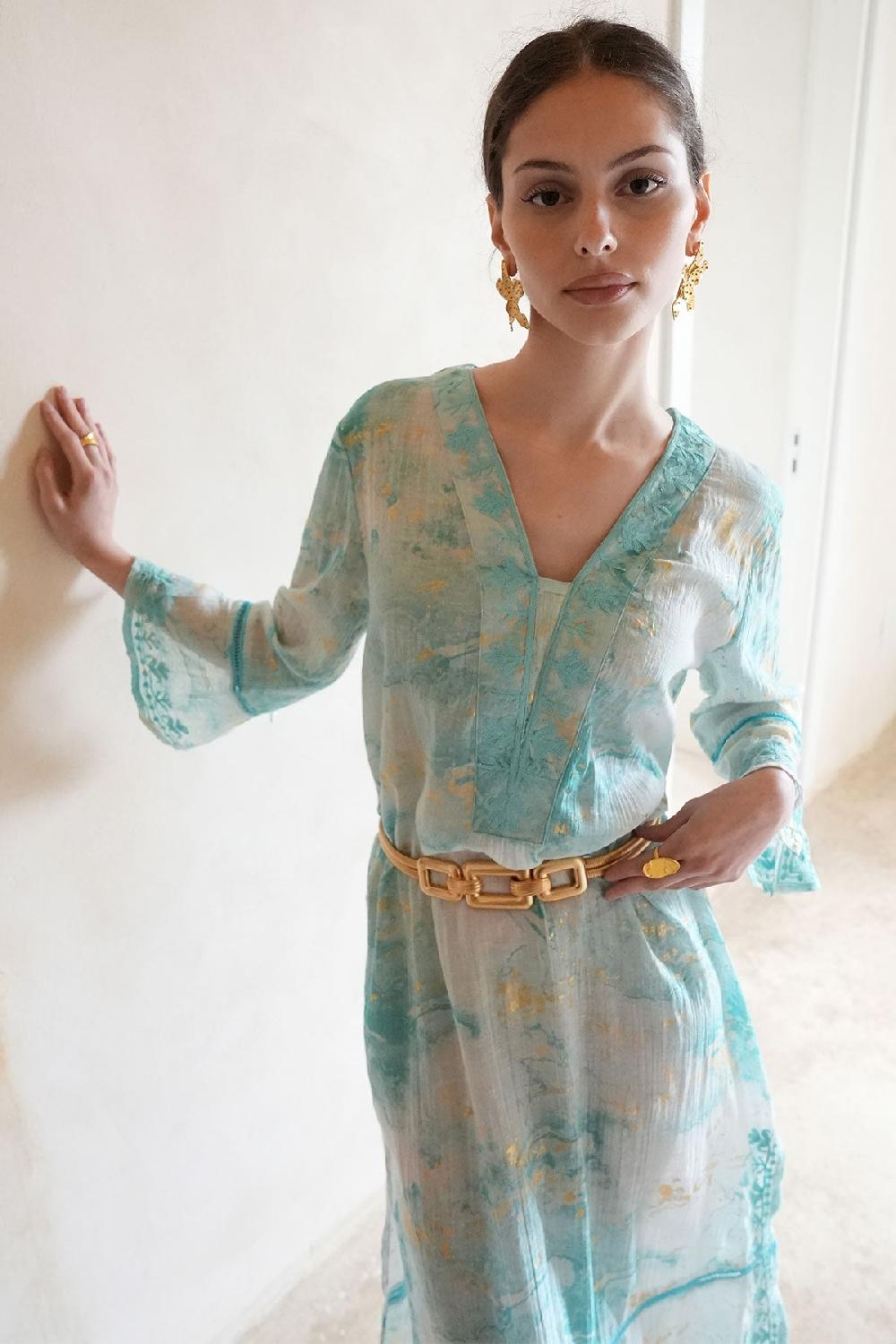 Debbie Katz Selene Maxi Tunic Aqua