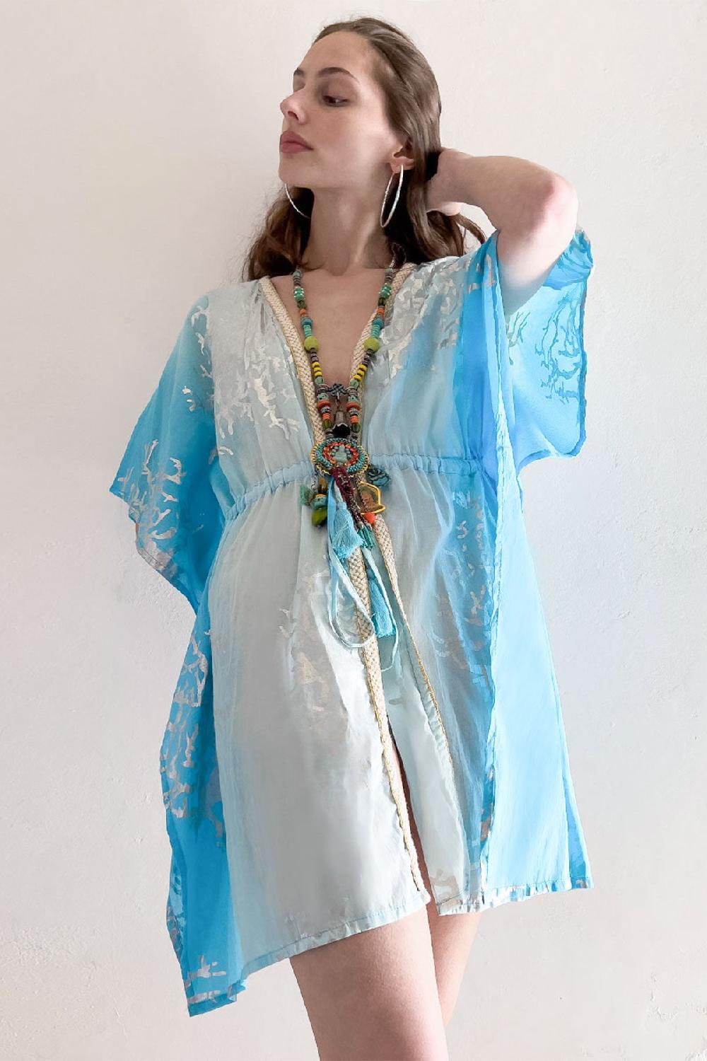 Debbie Katz Tally Short Kimono Turquoise