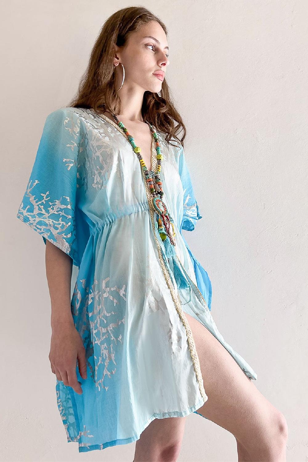 Debbie Katz Tally Short Kimono Turquoise