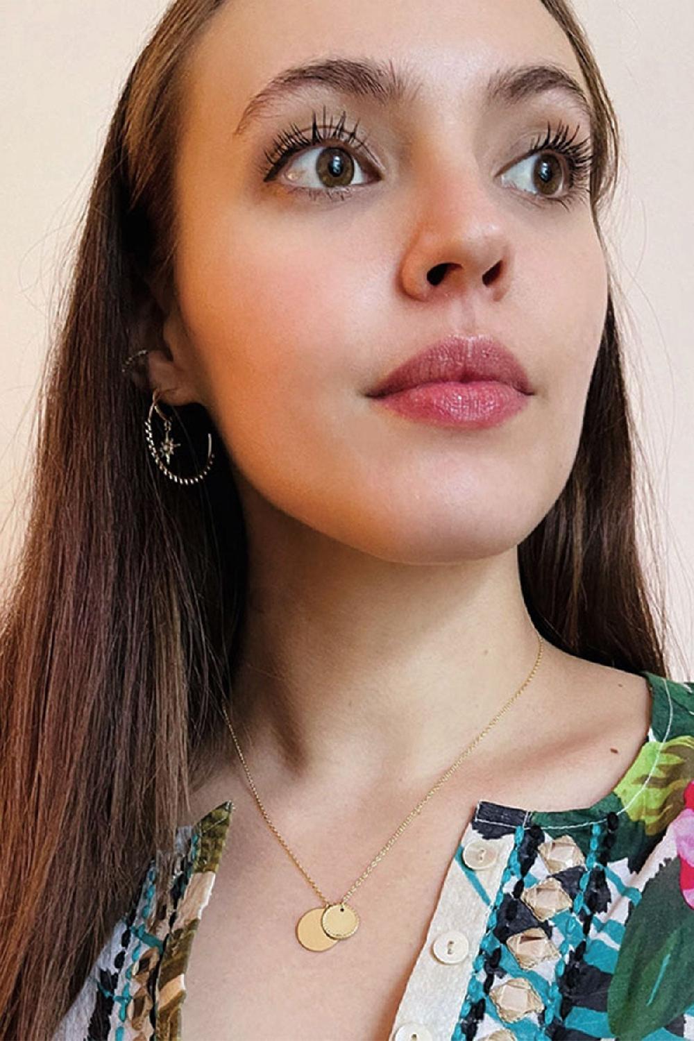 Debbie Katz Twin Coin Necklace (Gold)