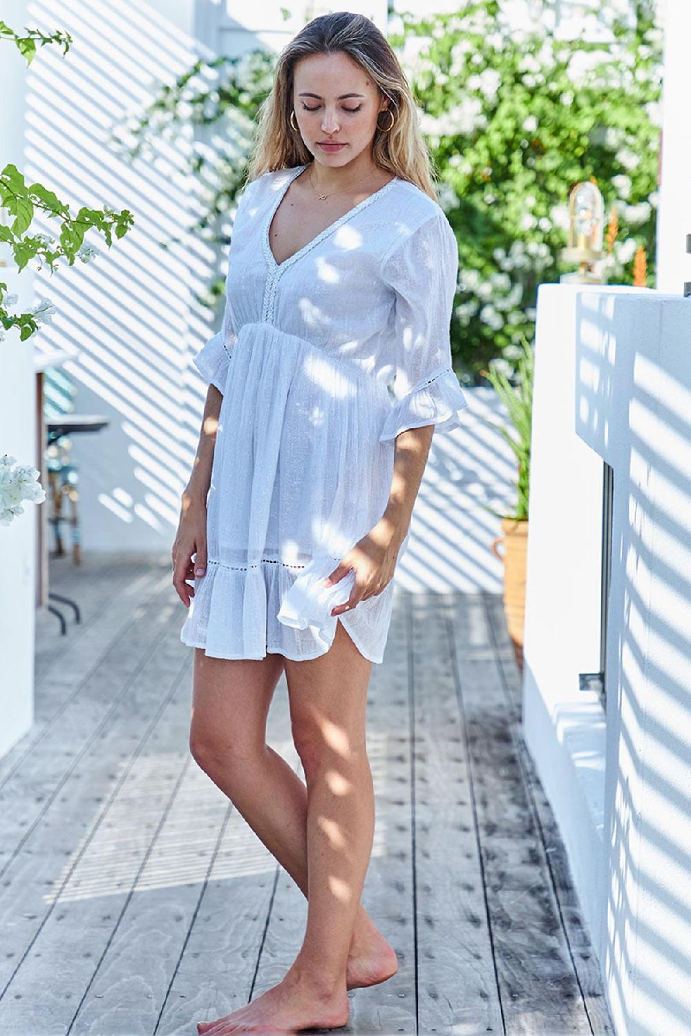 debbie katz Zeya Lurex Dress White