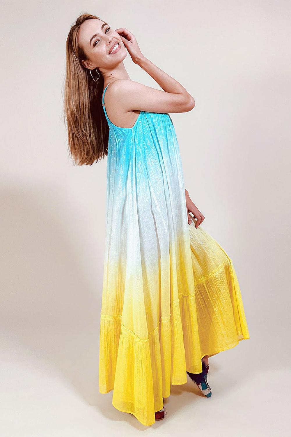 debbie katz Ziggy Dip Dyed Maxi Dress