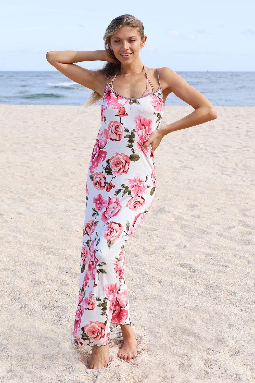 debbie katz Victoria Jersey Stretch Slipdress Floral