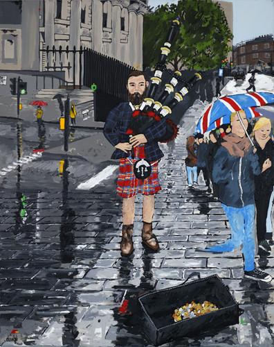 decolife Man playing bagpipe and saving for an engagement ring