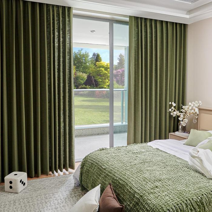 deconovo Charlotte Custom Linen and Cotton Blend Blackout Curtains