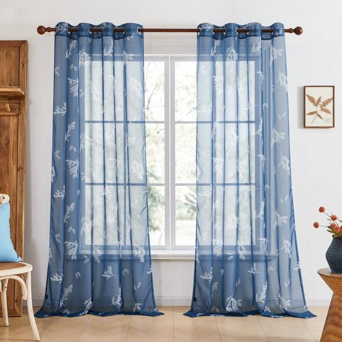 deconovo Farmhouse Forest Air Sheer Curtains