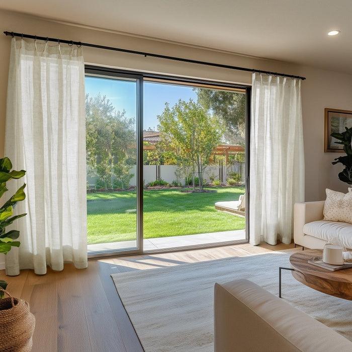 Deconovo Florrie Custom Woven Linen Sheer Curtains