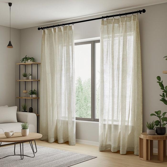 Deconovo Florrie Custom Woven Linen Sheer Curtains