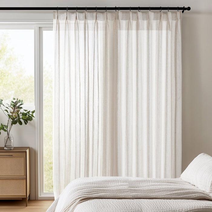 Deconovo Iris Custom Linen Striped Sheer Curtains