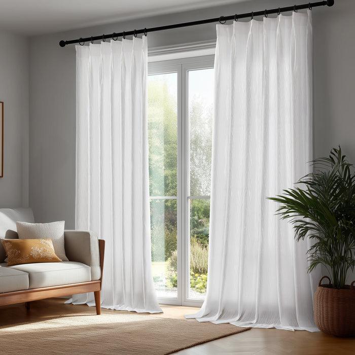 Deconovo Mandy Wool-Blend Jacquard Sheer Curtains