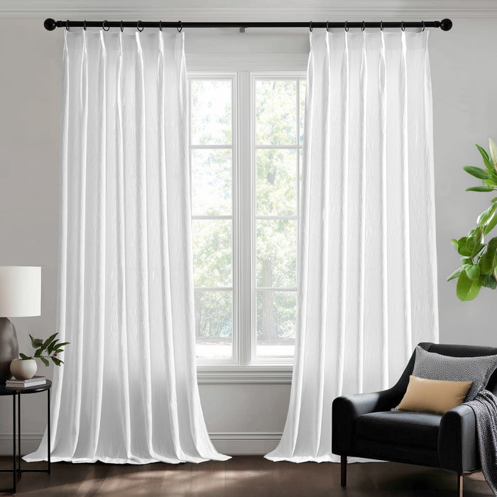 deconovo Mandy Wool-Blend Jacquard Sheer Curtains