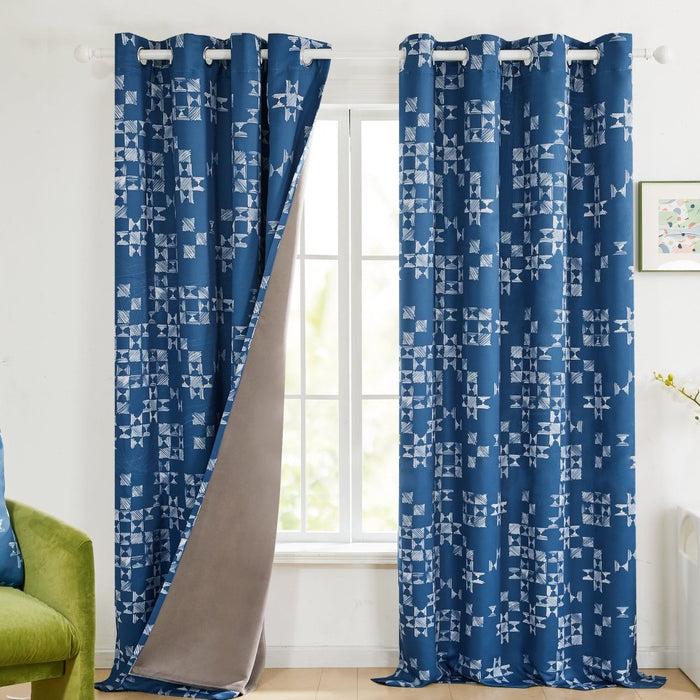 deconovo Modern Patchwork Blackout Curtains