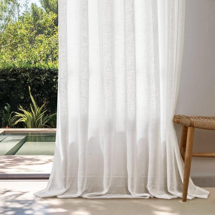 Deconovo Eunice Turkish Rustic Heavy Linen Sheer Curtains
