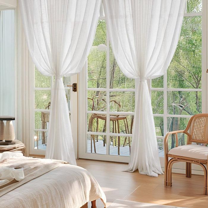Deconovo Eunice Turkish Rustic Heavy Linen Sheer Curtains