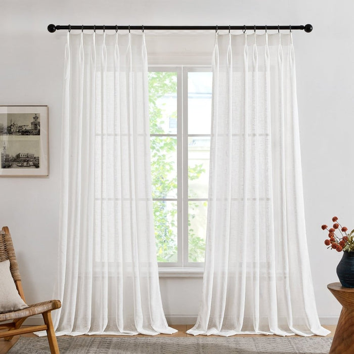 deconovo Eunice Turkish Rustic Heavy Linen Sheer Curtains