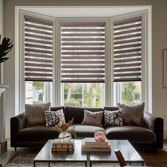 Deconovo Grace Custom Linen Texture Blackout Zebra Blinds