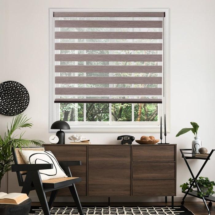 deconovo Grace Custom Linen Texture Blackout Zebra Blinds