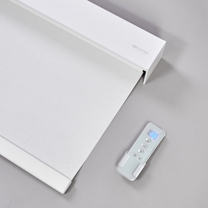 Deconovo Janet Custom White-Coated Motorized Roller Shades