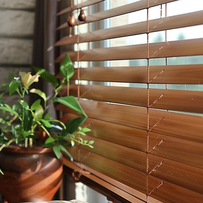 Deconovo Maya Custom Wood Pattern Aluminum 1 Inch Mini Blinds