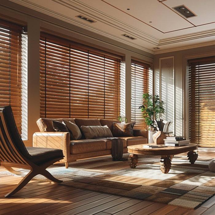 Deconovo Maya Custom Wood Pattern Aluminum 1 Inch Mini Blinds