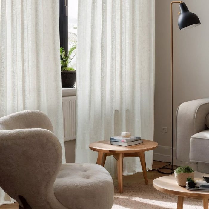 Deconovo Mina Softened Heavy Linen Custom Sheer Curtains