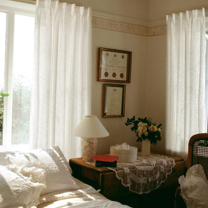 Deconovo Mina Softened Heavy Linen Custom Sheer Curtains