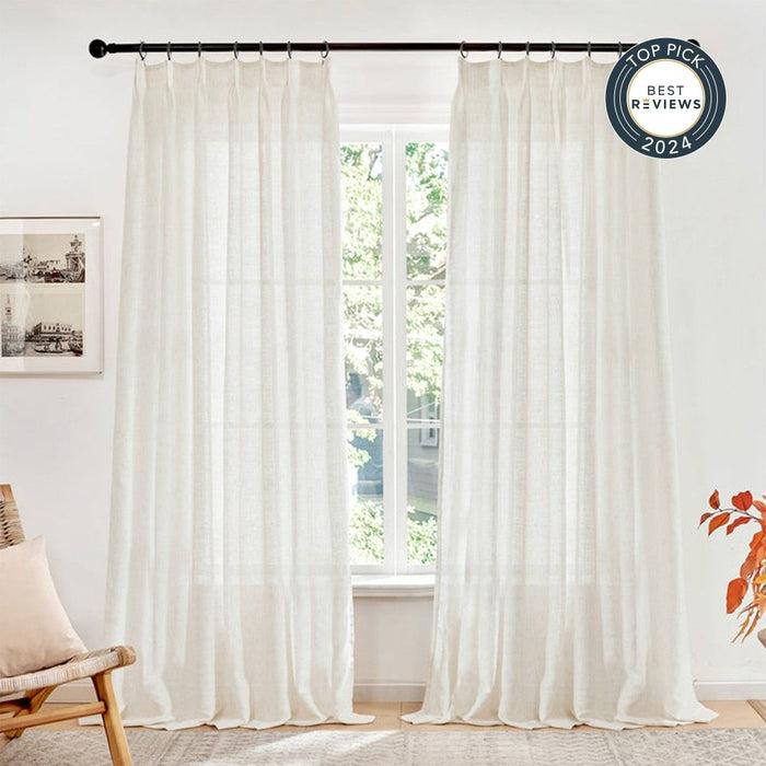 deconovo Mina Softened Heavy Linen Custom Sheer Curtains